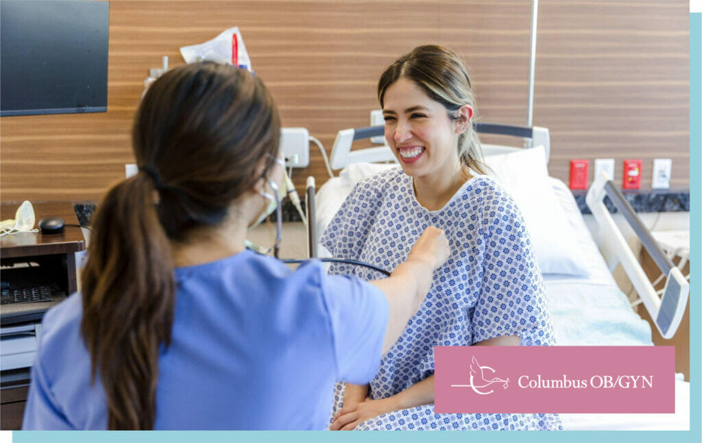 Image of a nurse and a patient engaged in a friendly conversation